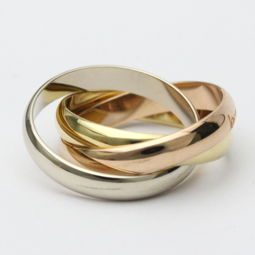 Polished CARTIER Trinity #51 US 5 3/4 TriColor 18K YG PG WG 750 Ring BF556433 - Picture 4 of 7